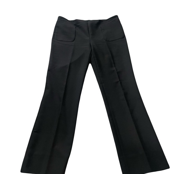 Zara ankle cropped flared black pants size M - Picture 1 of 4